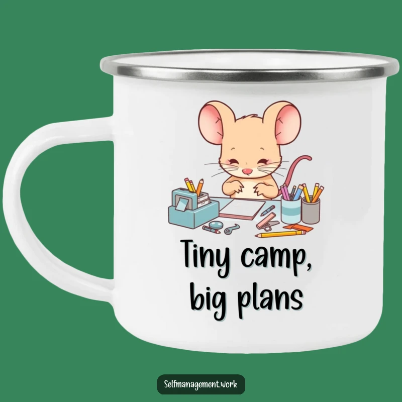 Funny Mouse Camping Mug: Sip Your Coffee with Meticulous Humor.