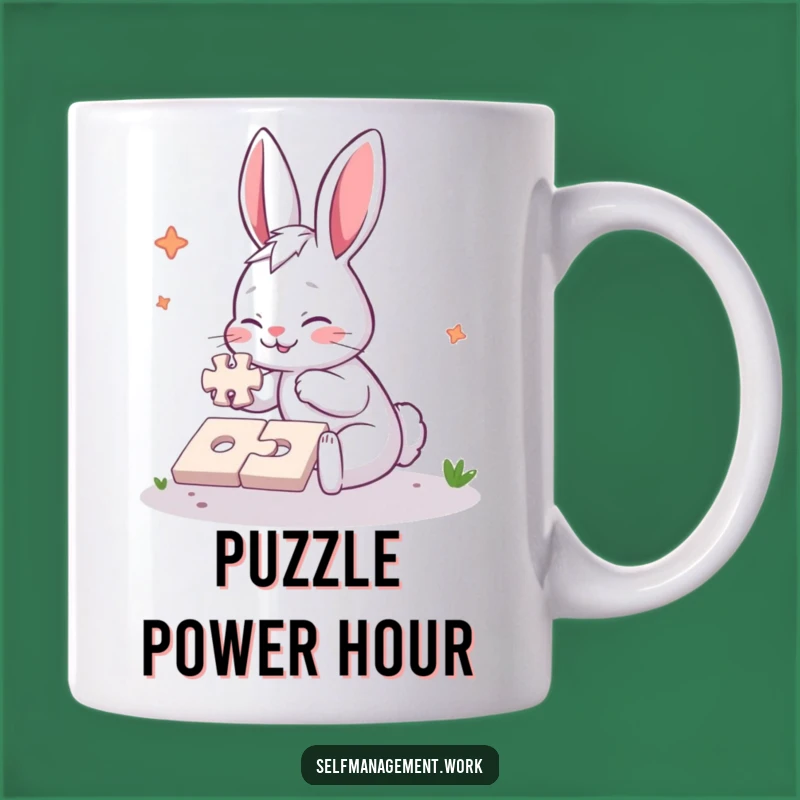 Funny Rabbit Puzzle Mug: Hilarious Gift for the Determined Solver.