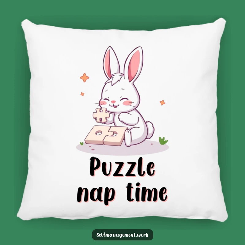 Funny Rabbit Pillow: Cuddle Up with Puzzle-Solving Comfort.