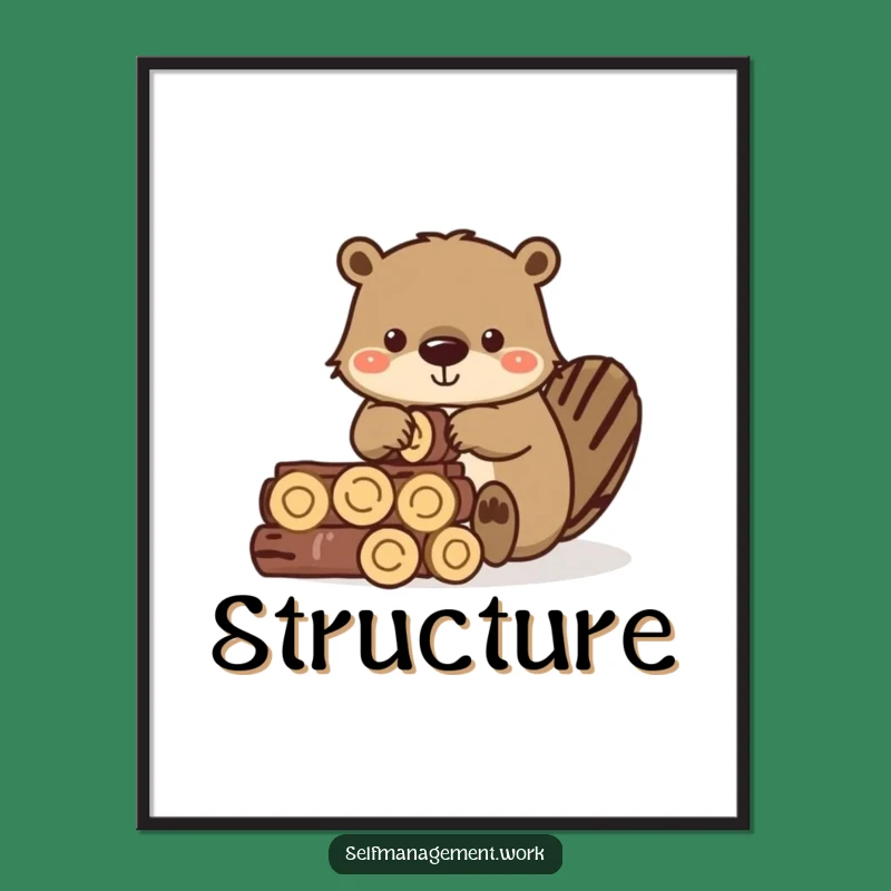 Funny Beaver Log Builder Digital Print: Precise & Hilarious Art for Instant Structure