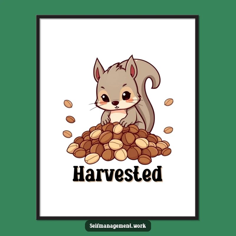Funny Squirrel Nut Organizer Digital Print: Meticulous & Hilarious Art for Instant Order