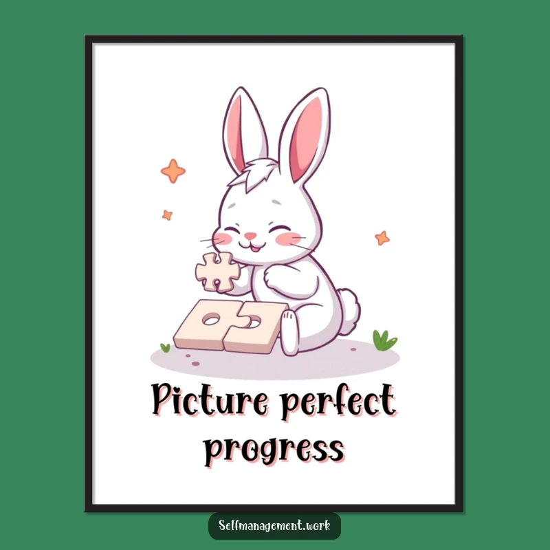Funny Rabbit Poster: Hilarious Puzzle Art for Your Wall.