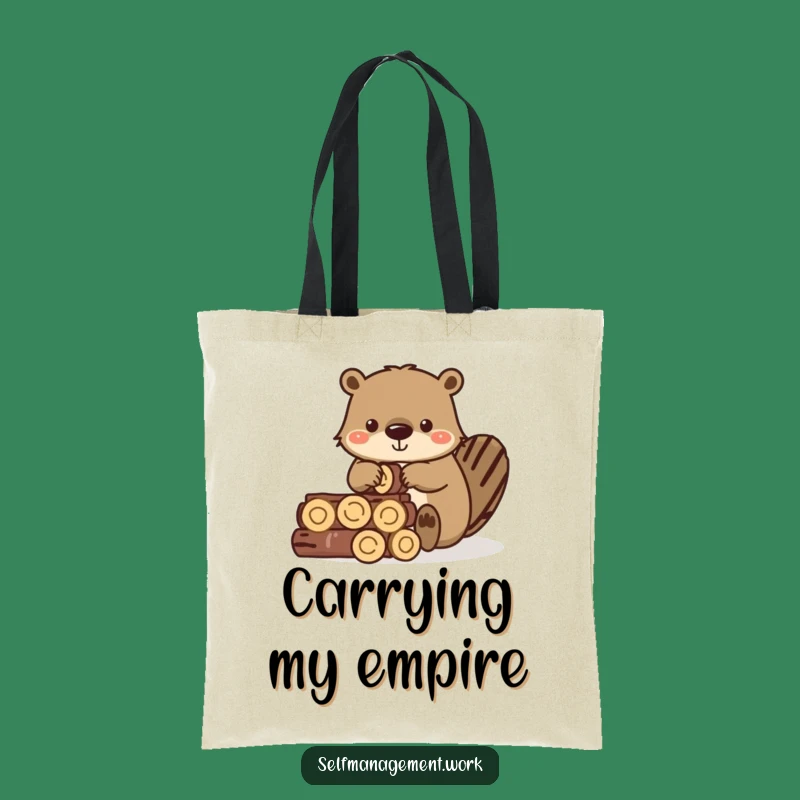 Funny Beaver Log Carrier Tote Bag: Practical & Hilarious Gift for Builders