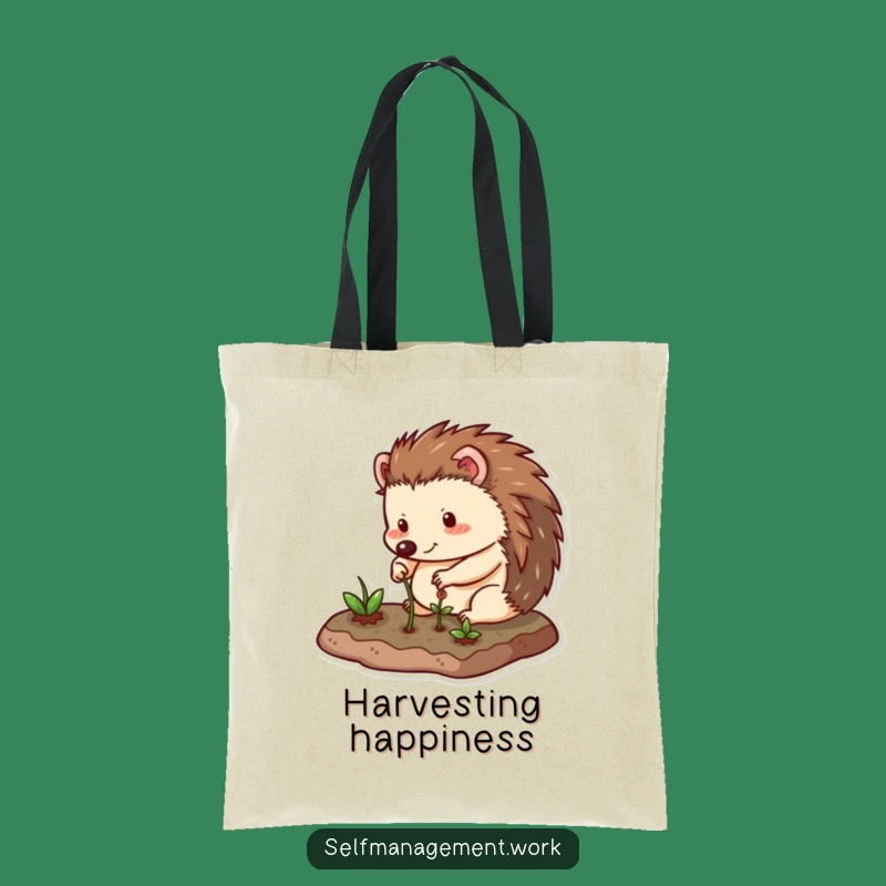 Funny Hedgehog Tote Bag: Carry Your Garden Treasures with Style.